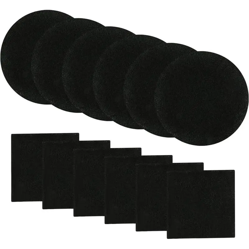 ABUI-For Kitchen Compost Bin 12 Pack Charcoal Filters-Compost Bin Filters, Round And Square