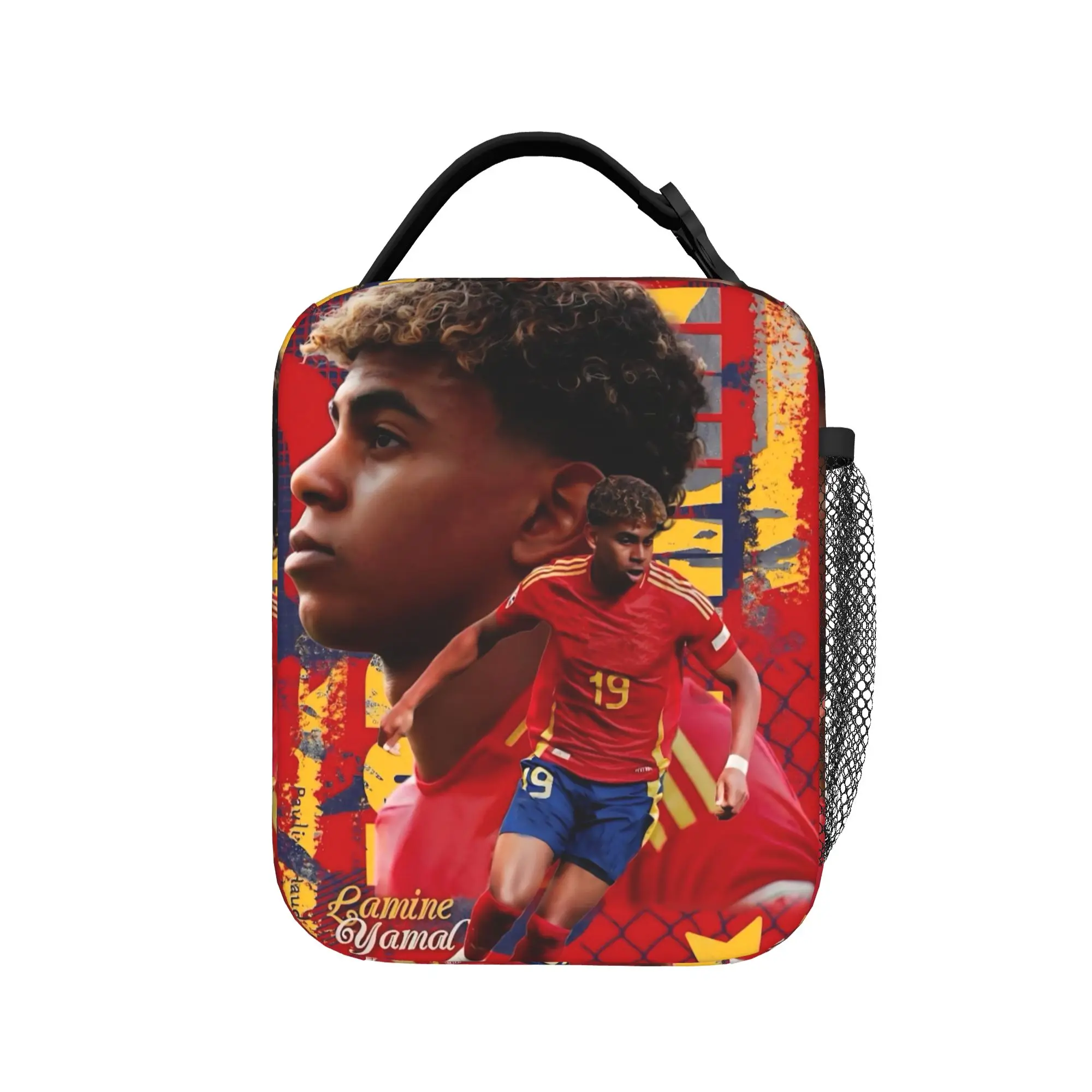 Lamine Y-Yamal Insulated Lunch Bags Number 19 Football Meal Container Cooler Bag Tote Lunch Box School  Picnic Men Women