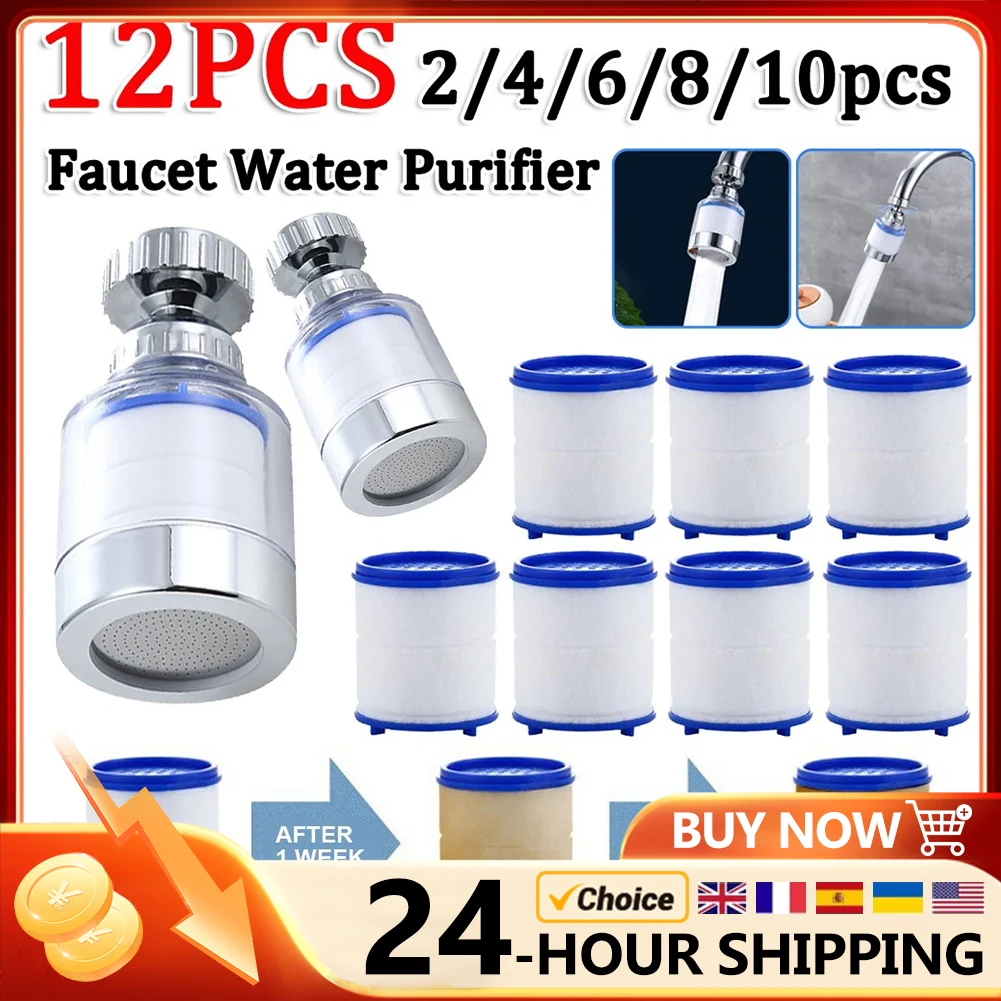 Faucet Purifier 360°Rotating Faucet Filter Kitchen Chlorine Removal Tap Aerator Anti-splash Bathroom Water Saving Tap Nozzle