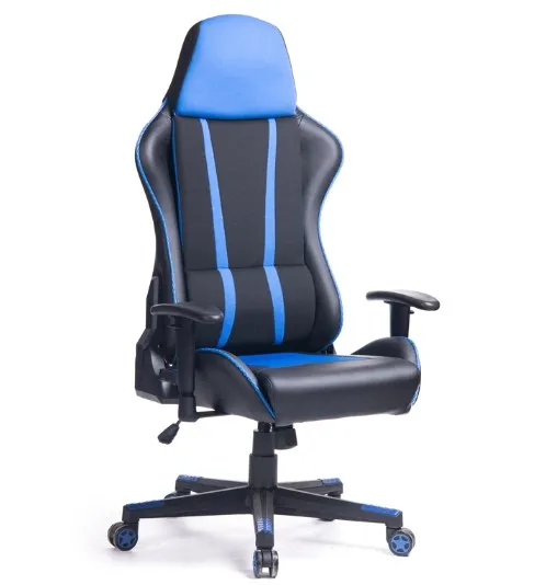 Racing Car Style Gaming Chair With Thick Padded Bucket Seat And Flip-Up Armrest For Video Gaming Room