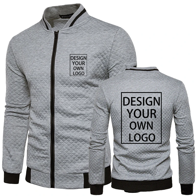 Customized New spring autumn Men's Zipper Casual Fashionable High Quality Hooded Baseball print Outdoor Sports Jacket