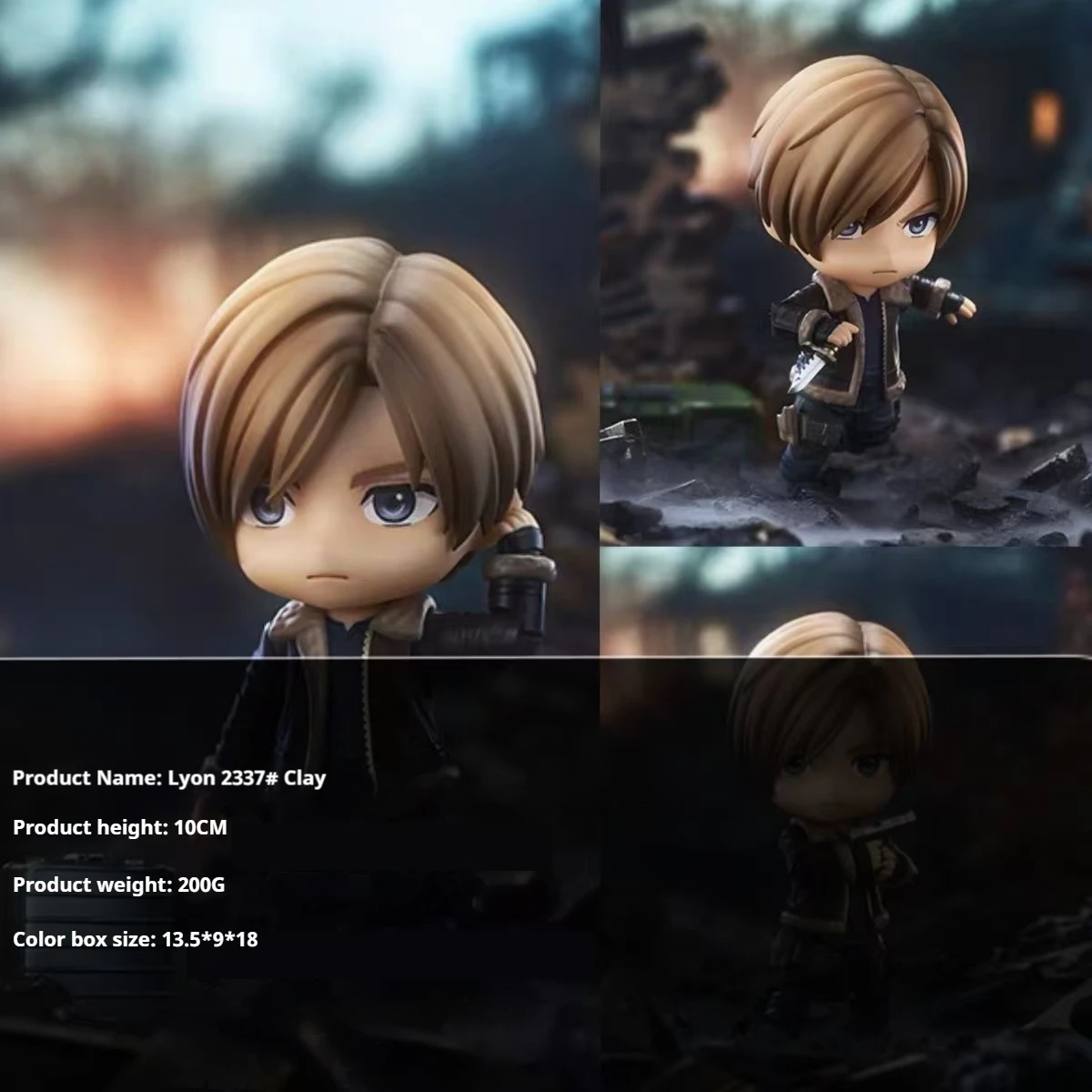 10Cm IN Stock Original Resident Evil 4 Remake 2337 Leon S. Kennedy Q Version Action Dolls Anime PVC Model Kid Birthday Toy Gift