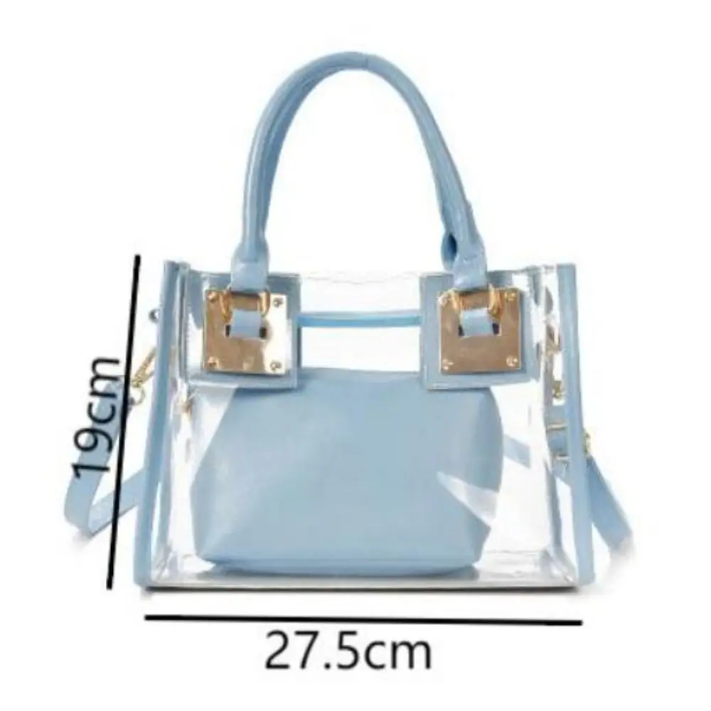 Transparent Jelly Crossbody Bag PVC Designer Square Summer Beach Handbag Large Capacity Adjustable Strap Shoulder Messenger Bag