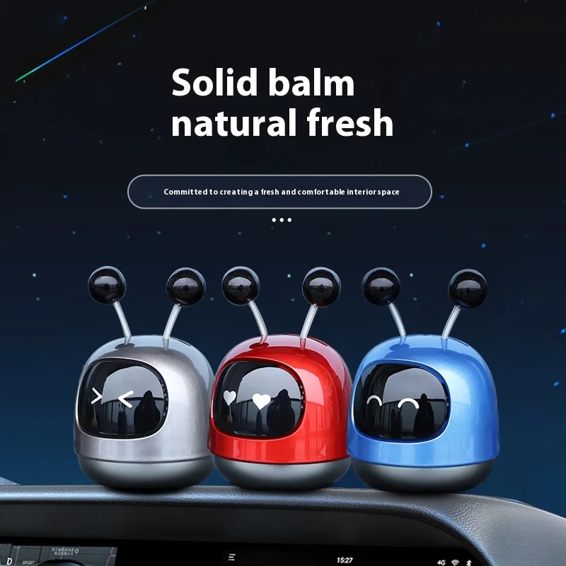 Dynamic Robot Car Perfume Aromatherapy Car Interior Decoration Ornaments Shaking Head Solid Balm Long-Lasting Light Fragrance