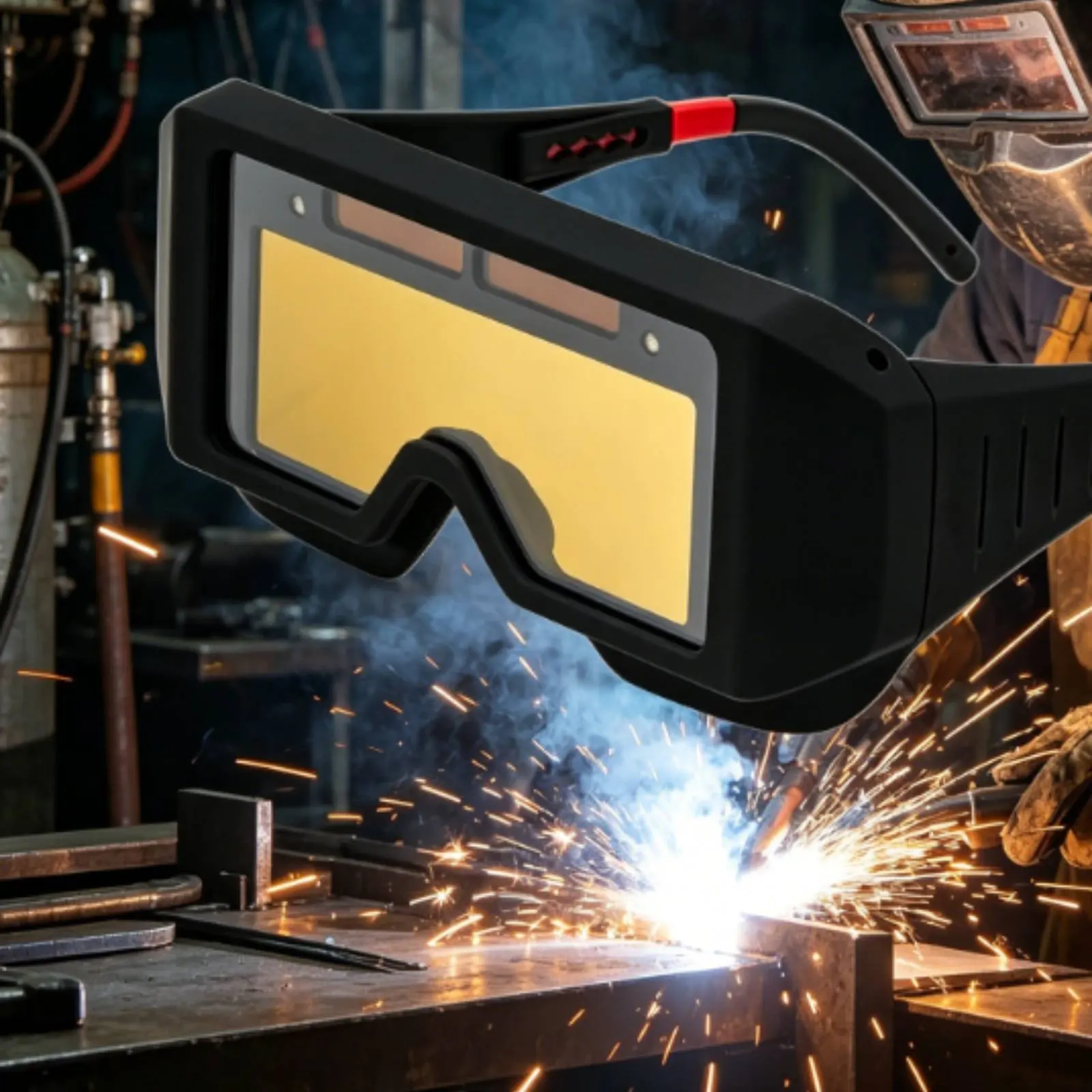 Auto Darkening Metal-Joining Glasses Solar Powered Safeguarding Gear