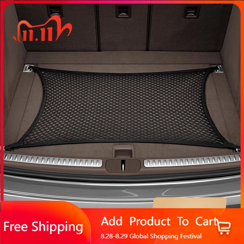 

Interior Stickers Car Mesh Elastic Nylon Rear Back Cargo Trunk Storage Organizer Luggage Net Holder For Porsche Cayenne Panamera