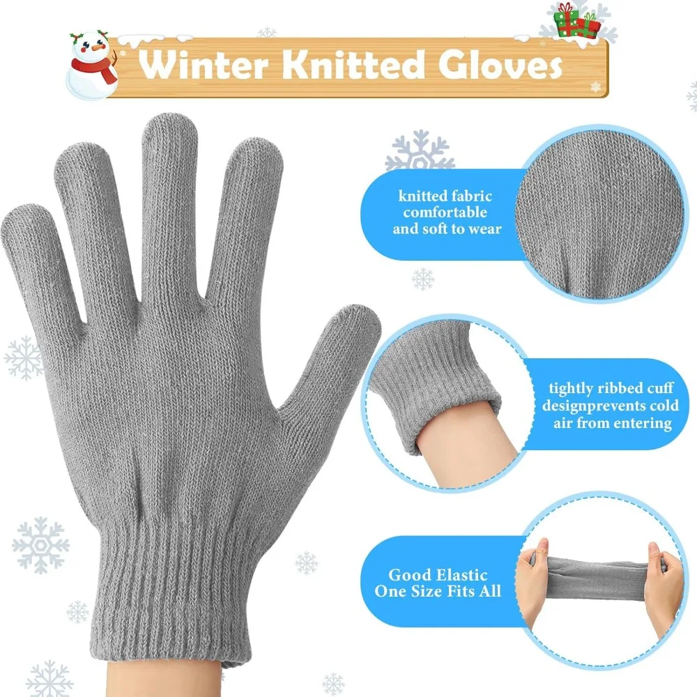 قفازات شتوية دافئة محبوكة للرجال والنساء - مثالية للأشخاص بدون منزل، هدية مثالية لعيد الميلاد