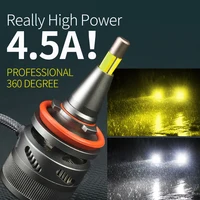 Luces antiniebla LED H8 H11, faros delanteros H7 H1 9006 9012, luz baja 4300K 6000K blanco/3000K amarillo tricolor 12V 55W