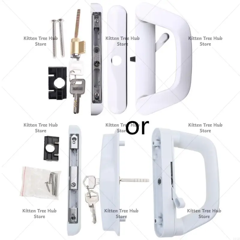 Aluminum Sliding Door Hook Lock Double Side Interlock Handle Lock For Balcony Glass Double Door
