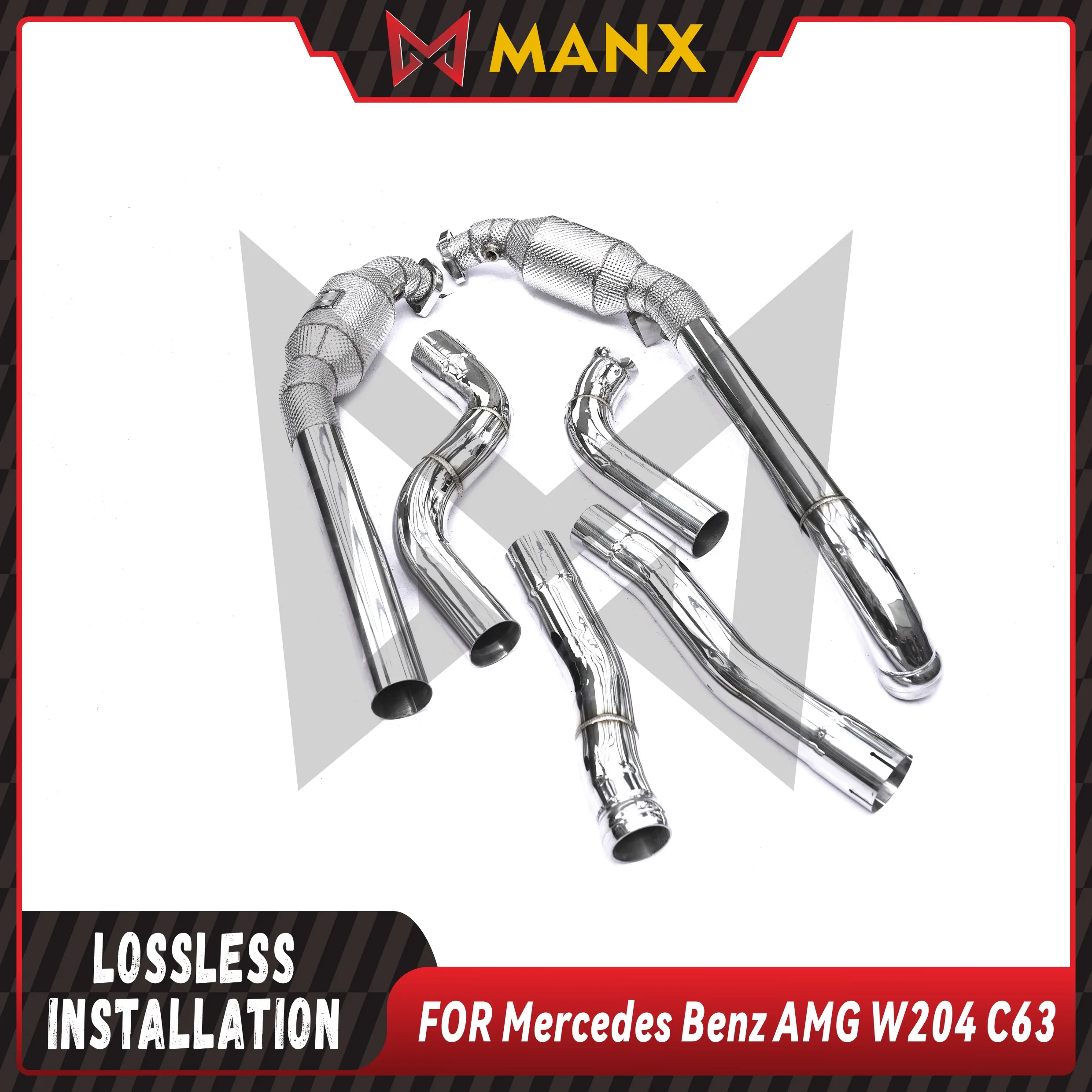 

MANX Downpipe Suitable for Benz AMG W204 C63 With Catalyst Pipe Performance Exhaust System with heat shield