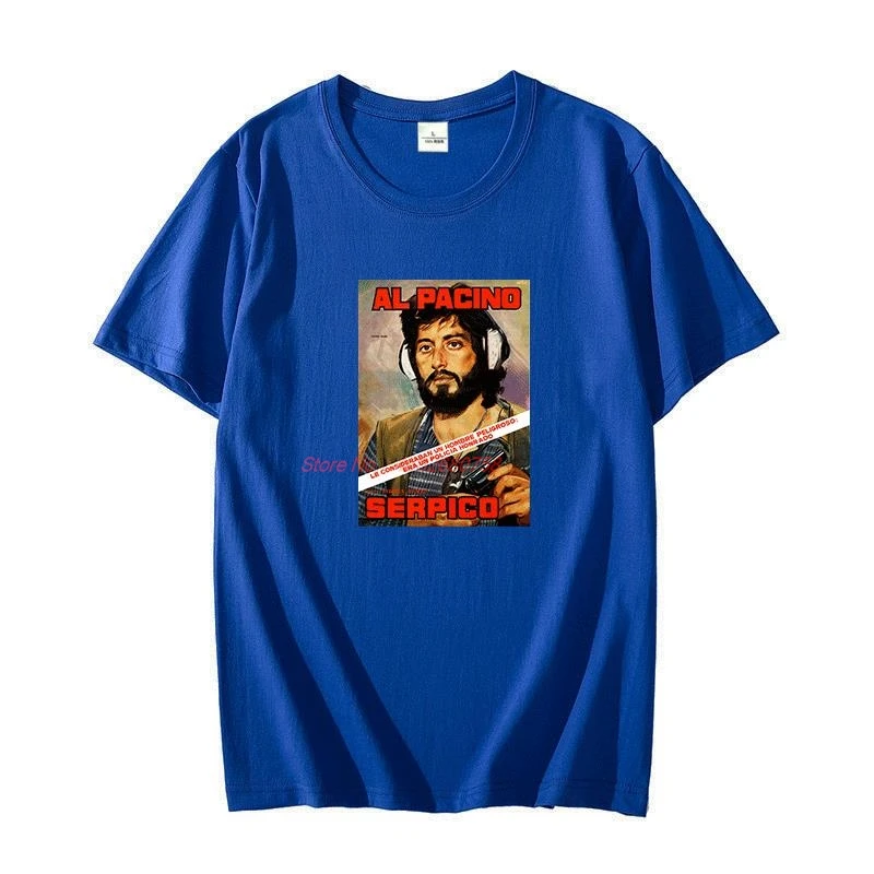 Al Pacino Serpico 70s Police Corruption Movie Spanish Poster Retro Harajuku graphic t shirts Cotton T-shirt Summer Men clothing