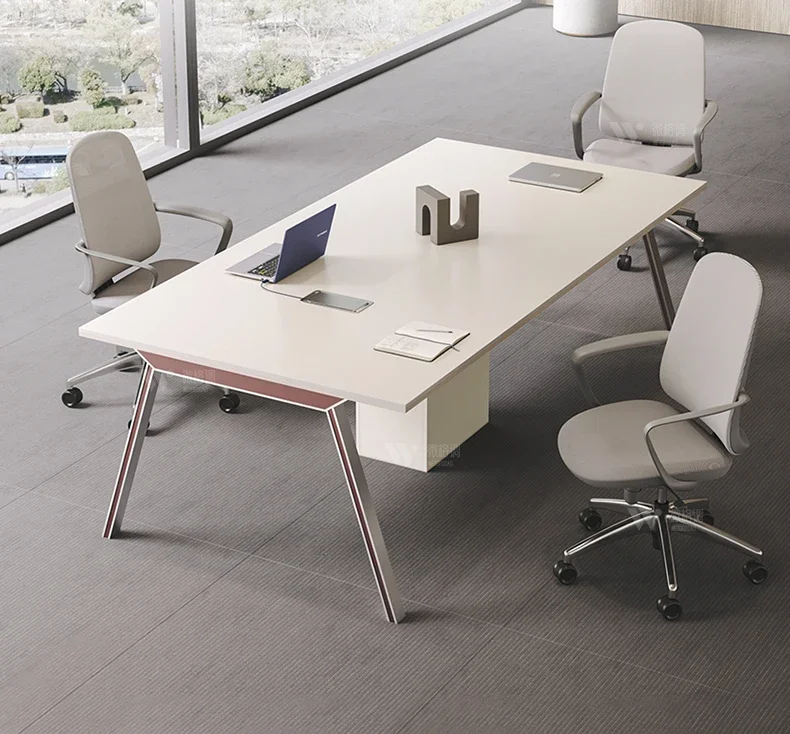 Conference table simple modern small conference long table rectangular office conference room table and chair combination