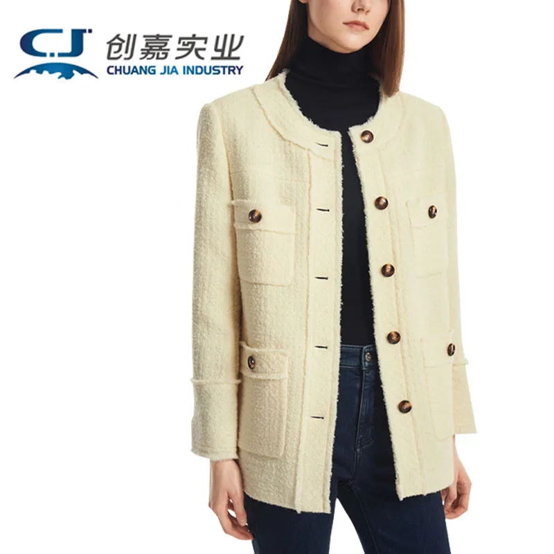 High-end Sheep Wool Autumn and Winter Coat New French Temperament Commuter Multi-pocket Coat Temperament Lady Top Good quality