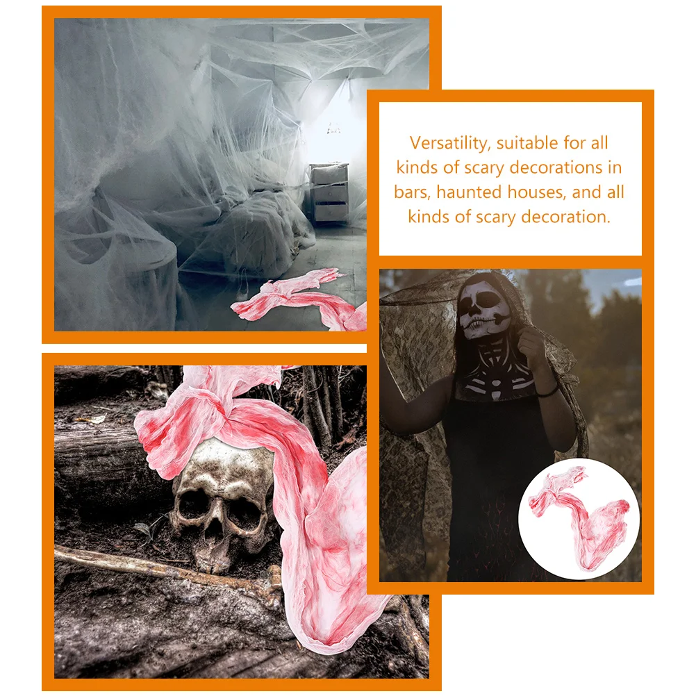 

3pcs Halloween Gauze Cloth Scary Spooky Decor For Haunted House Party Supplies Ghost Room Decorations Draping Bandages Horror