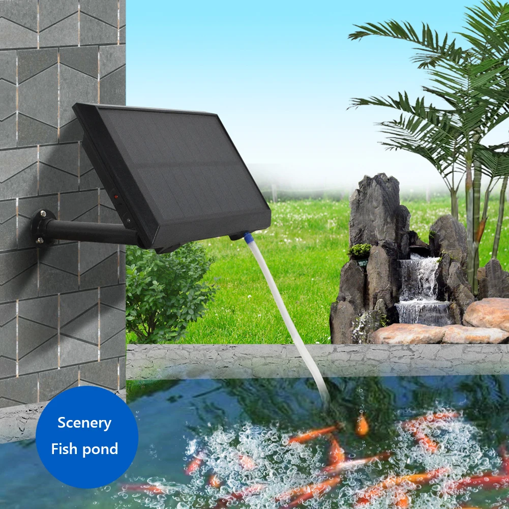 NEW Solar Power Oxygenator Air Pump Fish Tank Aquarium Oxygen Machine with Hose Aerator Indoor Outdoor Fishing Rotary Tool Kits