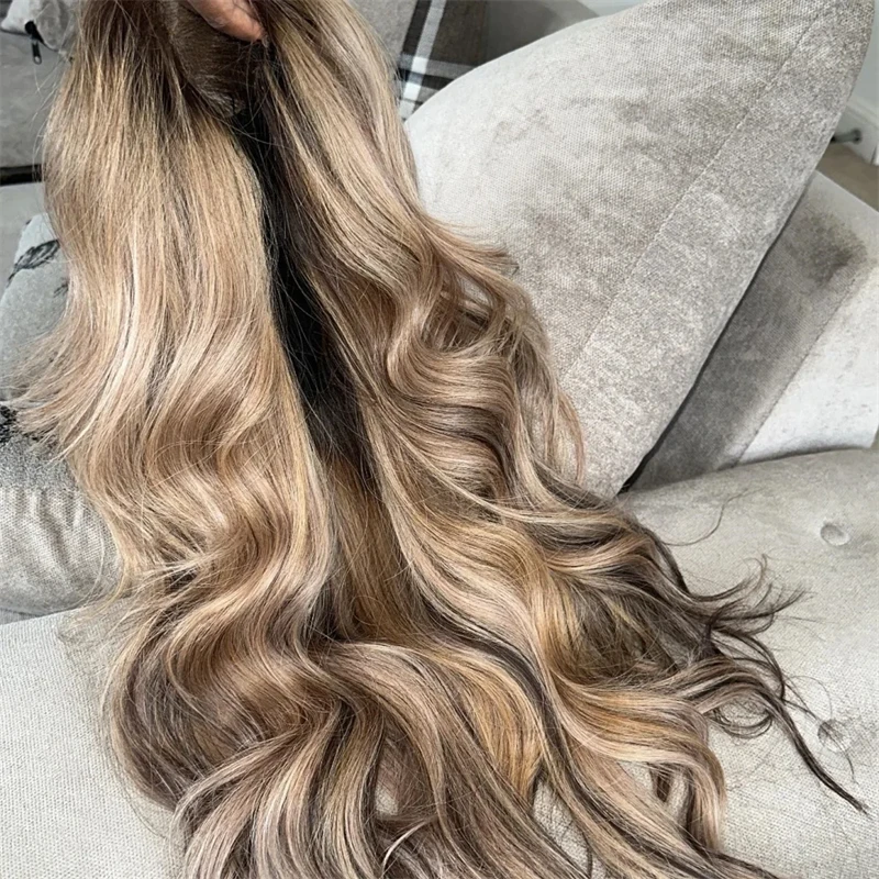 

Ombre Blonde Brown HD Lace Front Wig High Quality Synthetic Wigs Heat Resistant Fiber Hair Wig Natural Hairline Wig Women’s Wigs