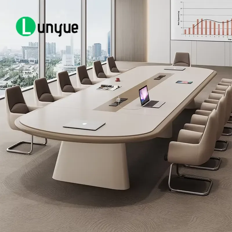 Modern Luxury Oval Wooden Conference Table Spacious Design for Multiplayer Meetings Negotiations Office Furniture 2025 New