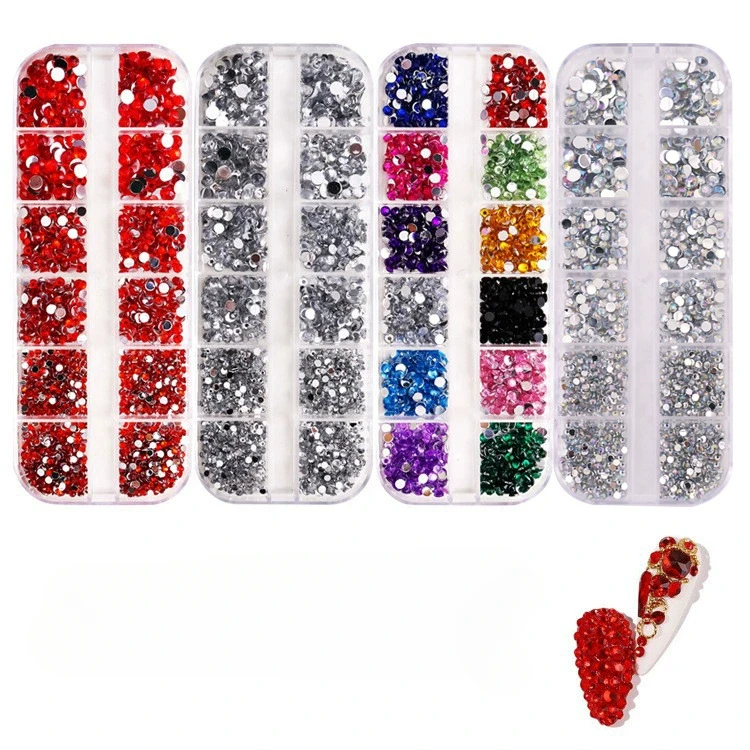 Nail Art Flat Back Crystal Rhinestone 2/3/4mm Dazzling Diamonds Strass Manicure Tip 3D Decoration