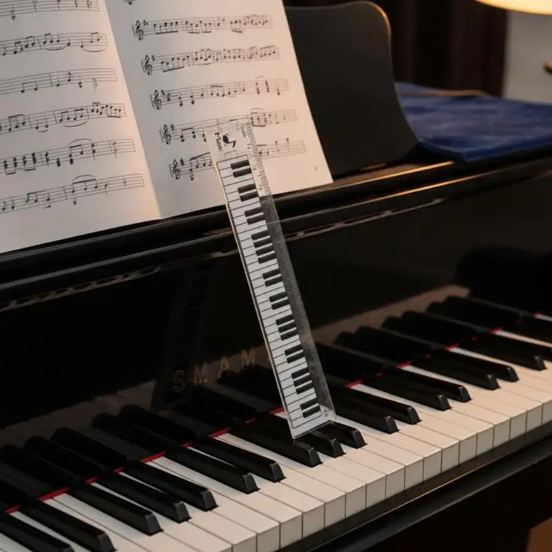 1Pcs Creative Piano Keyboard Rulers Centimeter Scale 15cm Transparent Ruler