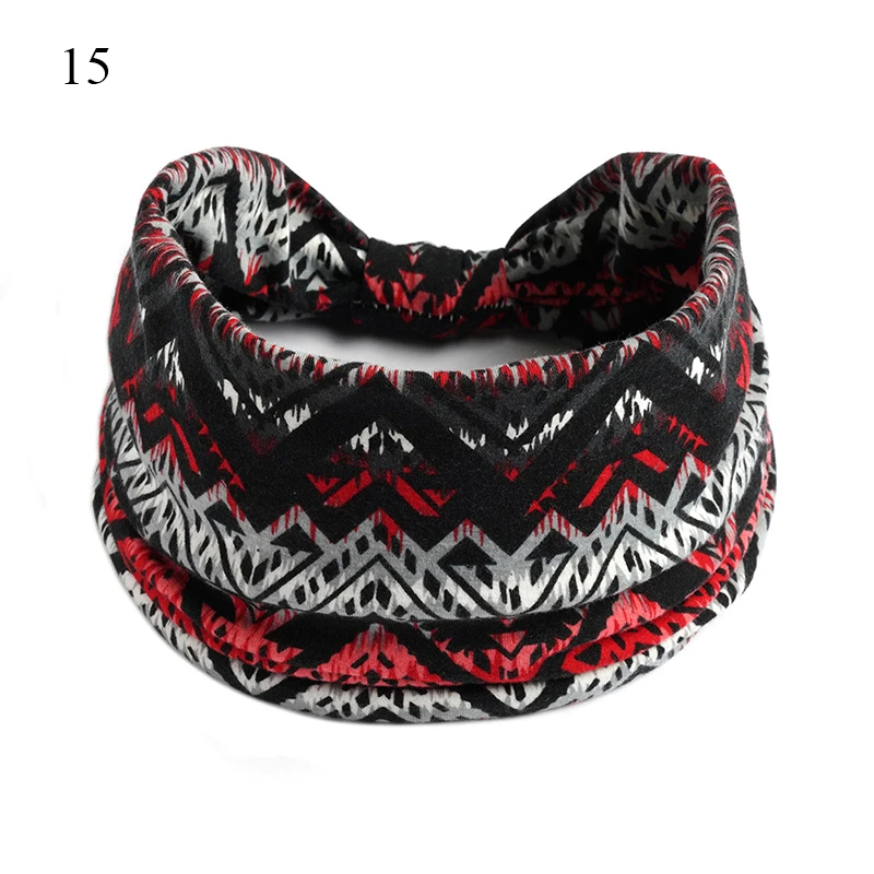 Wide Turban Headband Women Summer Boho Hair Bands Headband Ethnic Boho Cross Bandage Bandanas Hair Accessories Headwrap Headwear