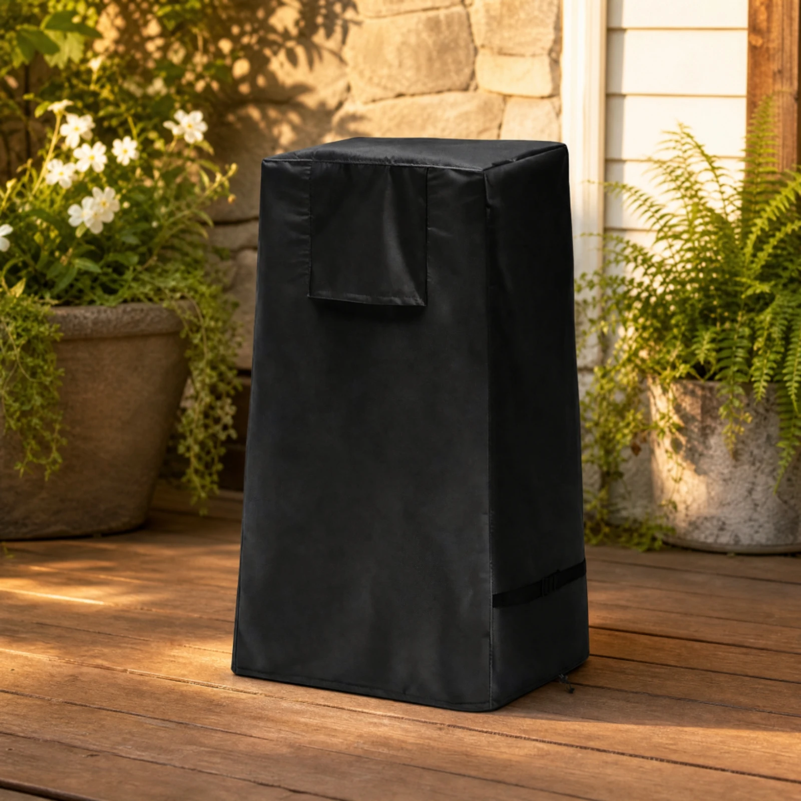 Box-Shaped Outdoor Fountain Cover Waterproof 210D Oxford Cloth Fountain Cover Dustproof Slim for Courtyard