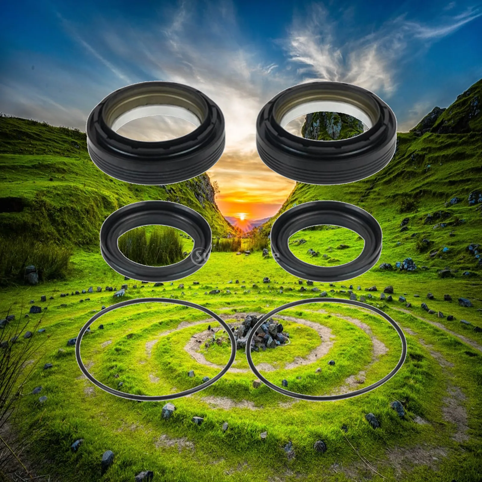 41784-2 Front Axle Seal Kit with Vacuum Seals O-rings for F250 F350 F450 F550 4WD Applications