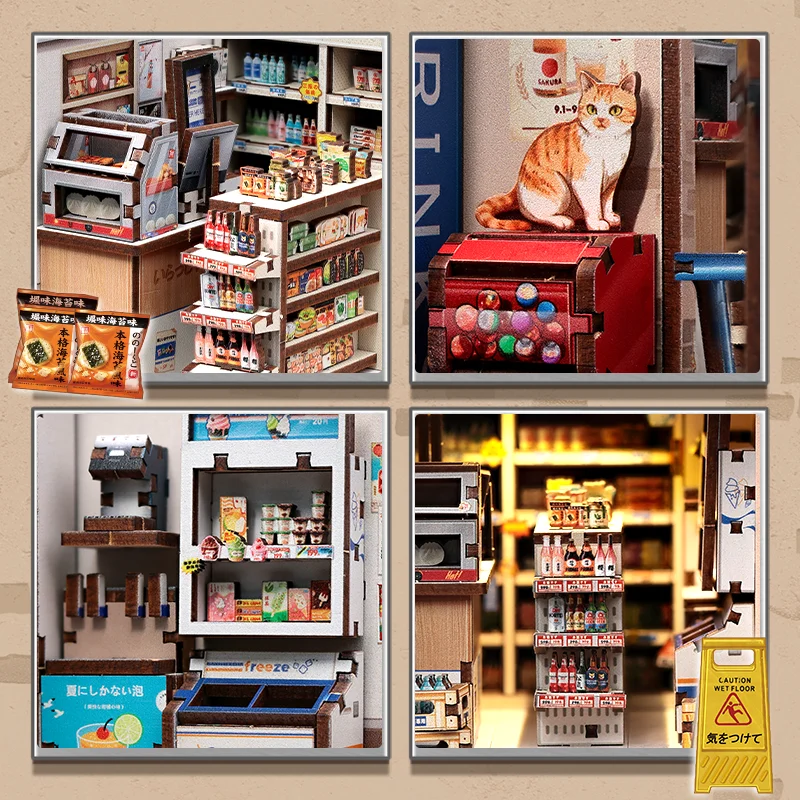 CUTEBEE – Kit de coin de livre à monter soi-même, maison Miniature 3D, Puzzle en bois pour adultes, soulagement du Stress, décoration de bureau à domicile, idées cadeaux faites à la main