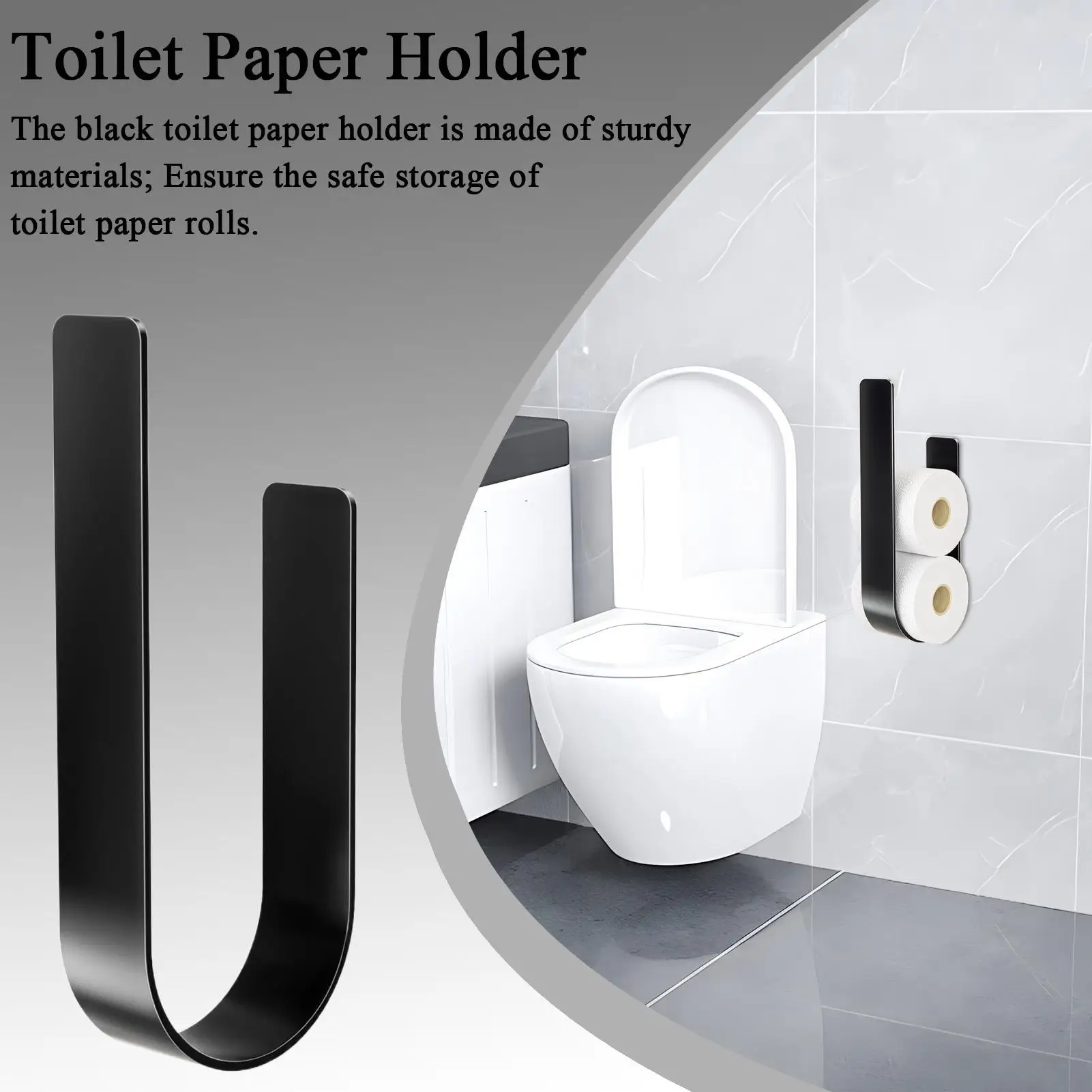 Toilet Paper Roll Holder Adhesive Paper Roll Stand Tissue Dispenser Decor For Bathroom Kitchen Bar Home Apartment Door Counter