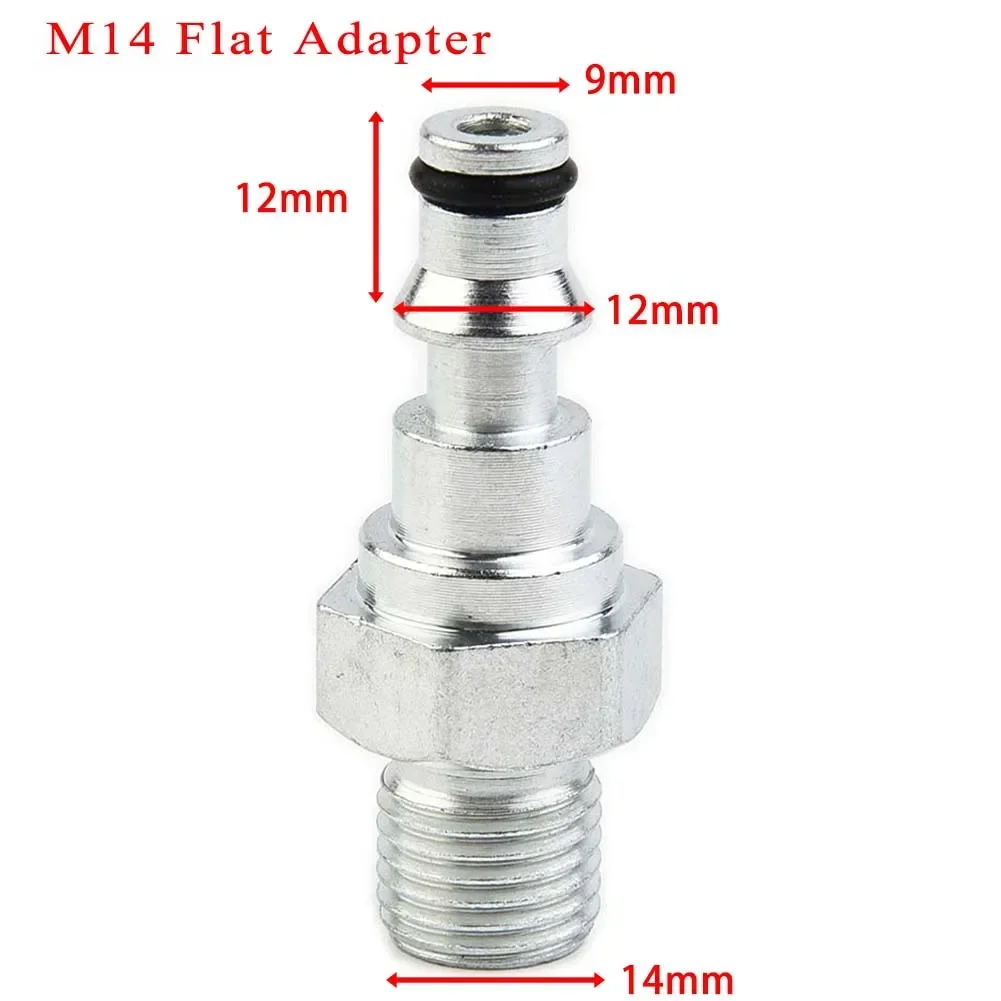 Adaptador de ajuste de manguera de 14x12x9mm para lavado a presión, liberación rápida a arandela M14/M22, patio resistente al desgaste, práctico