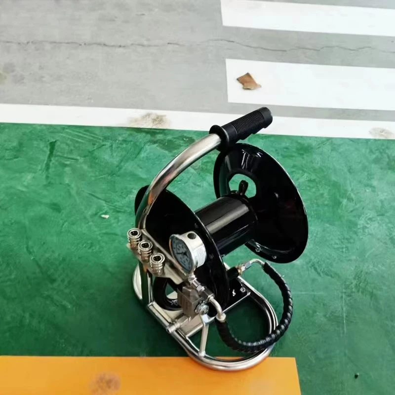 5000 PSI Acero inoxidable 100 metros 50 pies 3/8 manguera de lavadora a presión carrete de manguera de agua