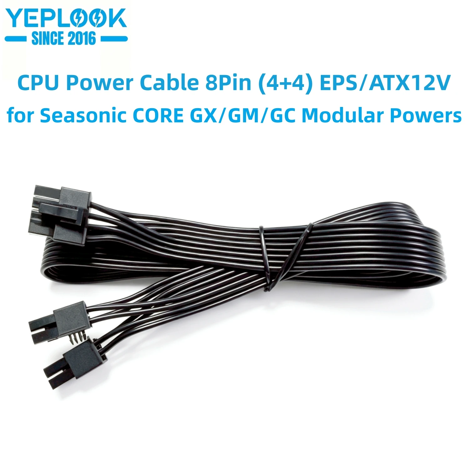 CPU Power Cable 8Pin (4+4) EPS12V/ATX12V for Seasonic CORE 500W, 550W, 650W, for GX/GM/GC All Series Modular Powers, 60 CM 18AWG