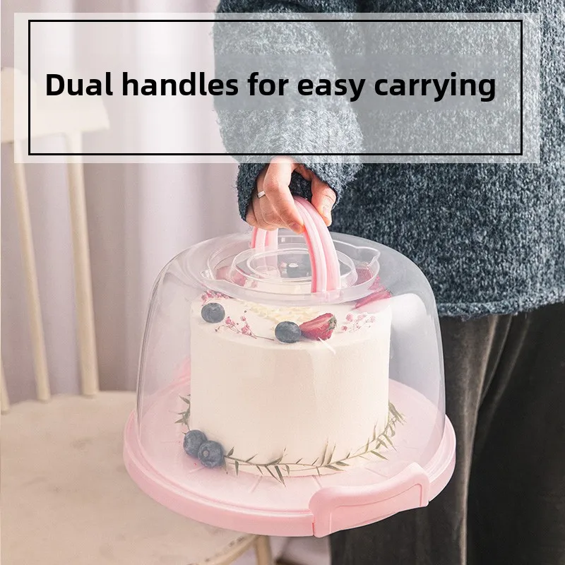 Caja reutilizable para pastel de cumpleaños, caja de embalaje transparente de alta capacidad para uso doméstico, para pastele...