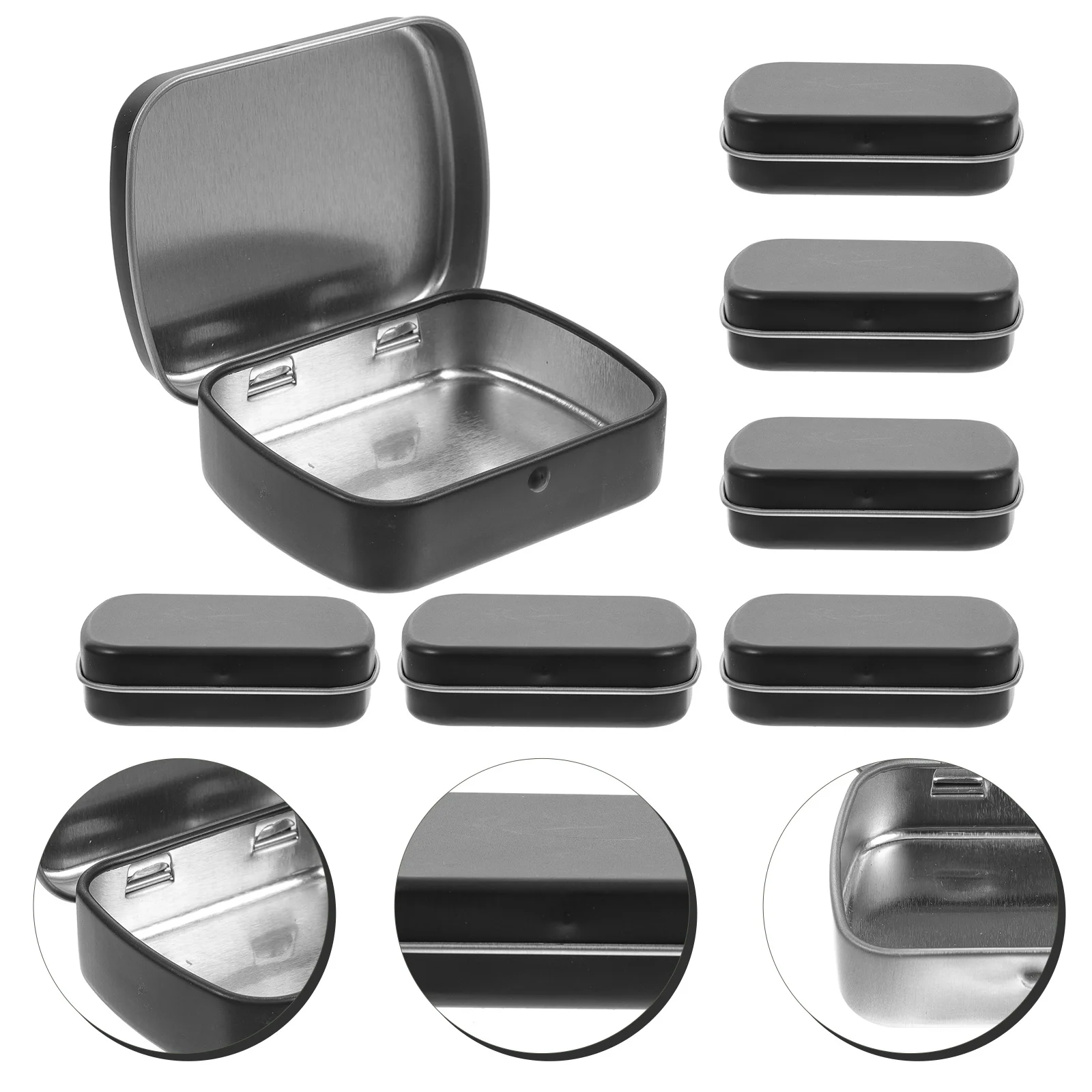 

10pcs Portable Mini Tin Box 8.5X5.5X2.5Cm Compact Storage Case For Jewelry Beads Candy Travel Organizer Party Favors Wedding