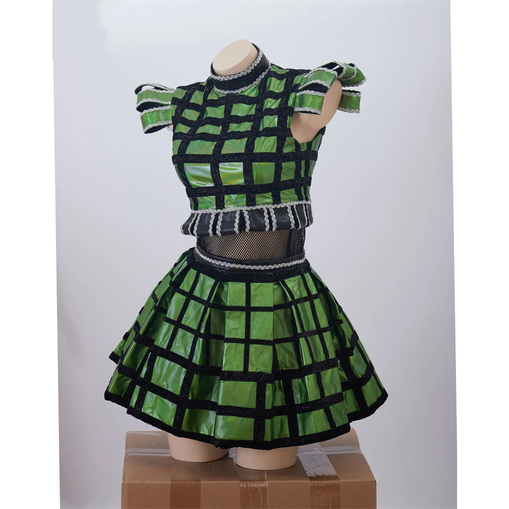 زي ستة موسيقي آن بولين التأثيري فستان أخضر مثير تنورة علوية مجموعة أداء المسرح الموسيقي برودواي Outflloween الزي