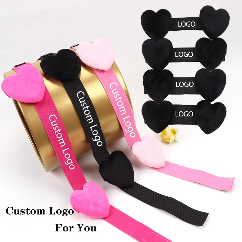 Logotipo personalizado para elástico ajustável para controle de borda 10Pcs Melt Band Com Ear Covers Logotipo impresso Lace Band Com Ear Puff