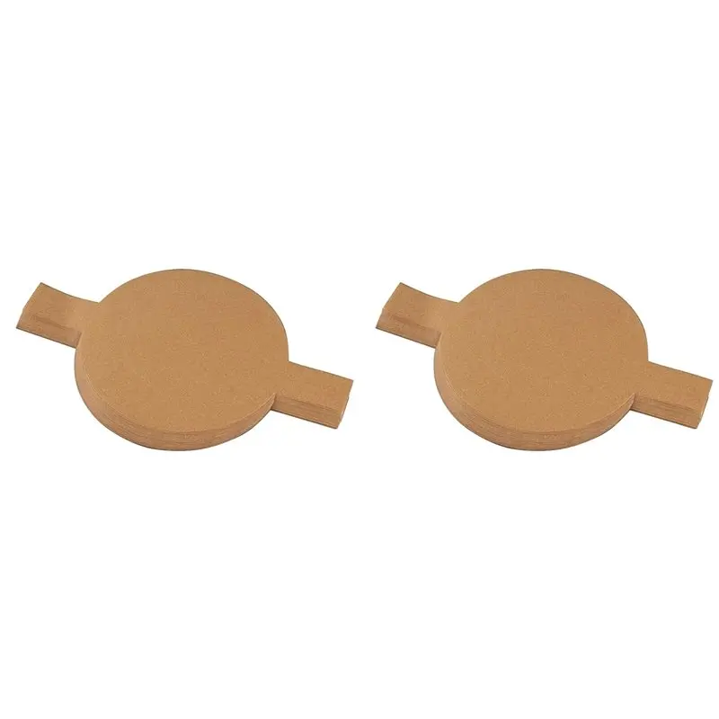 75STO-200Pcs Precut Circle Cake Pan Liners Round Non-Stick Parchment Paper With Lift Tabs For Baking Brown 8 Inch