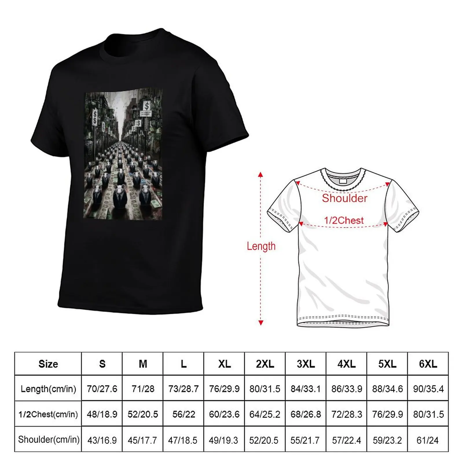 Rats Stencil Graffiti T-Shirt cotton graphic tees Funny t-shirts mens graphic t-shirts pack