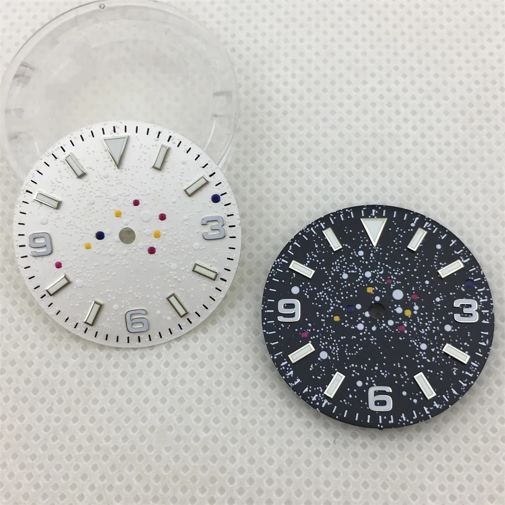 NH35 29mm dial biru langit hijau dengan luminescence hijau NH35A ETA2824 2836 Miyota 8215 821A Pearl DG2813 3804 Seagull 1612 movement