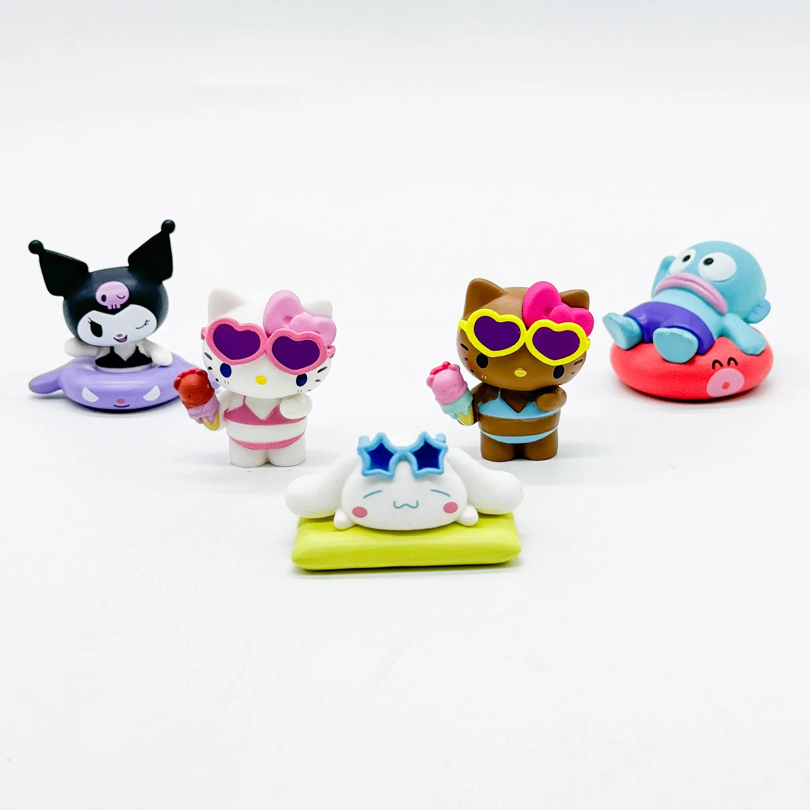 

Sanrio Characters Cute Hello Kitty Toy Swimming Cinnamoroll Kuromi Hangyodon Table Decoration Blind Box Children Christmas Gifts