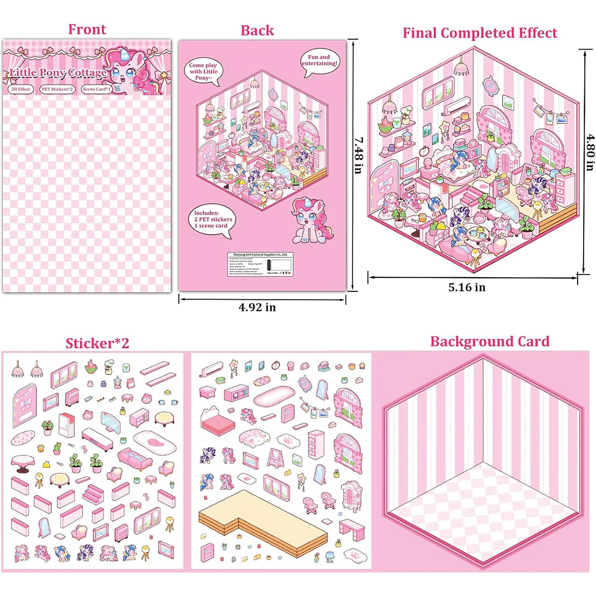 DIY 3D-Aufkleber-Szenen: Machen Sie Ihr Zuhause süß – Kawaii-Therapie-Aufkleber zur Stresslinderung, Weihnachts- und Oster-Aktivitäten, Geschenkidee für den Osterkorb – Detail 4