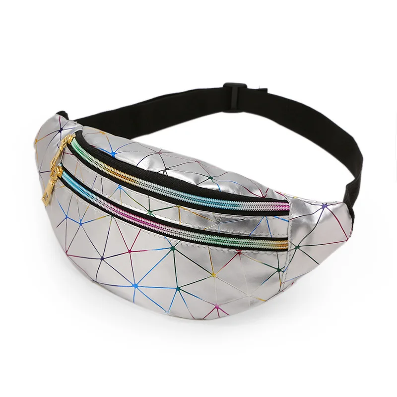 Holographic Fanny Pack Women\'s Belt Bag Female Waist Bags Laser Chest Phone Pouch Lady Banana Purse Bum Bag Kidney