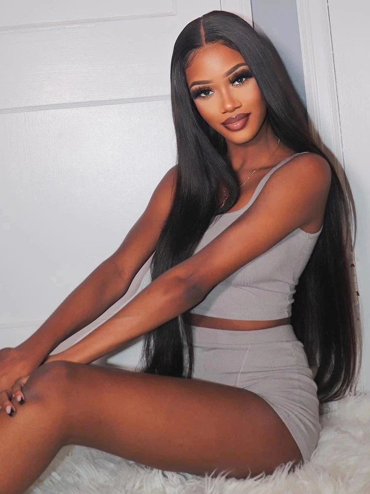 

Bone Straight Lace Front 13x6 30 40 Inch Brazilian HD 150 180 Density 13x4 Pre Plucked Wig Glueless Human Hair Lace Frontal Wigs