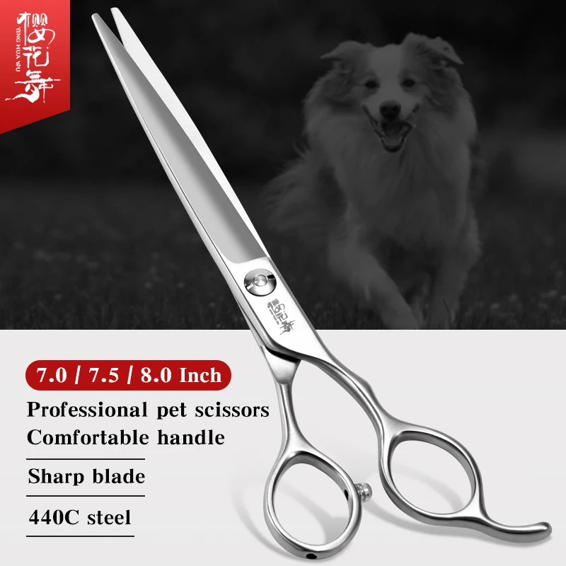 

Professional pet grooming shears teddy hair trimming tools fine trim dog hair shears straight scissors Pet Grooming Supplies