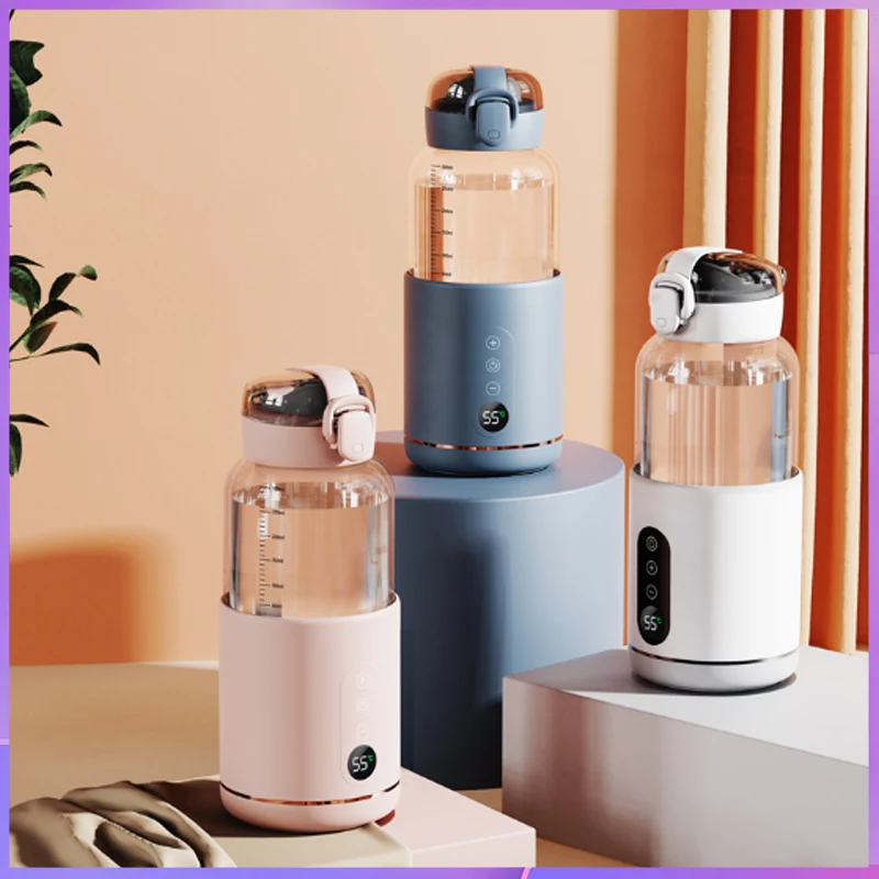Rechargeable Baby Milk Warmer, Portable Insulated Water Kettle, 35-55℃ Adjustable Temperature for Travel Baby Formula Preparatio