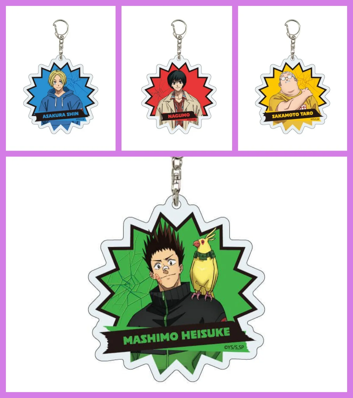 

Charm Anime Sakamoto Days Acrylic Fun Keychain Bag Keyring Creative Lovely Pendant Chubby Llavero Jewelry Fans Gifts