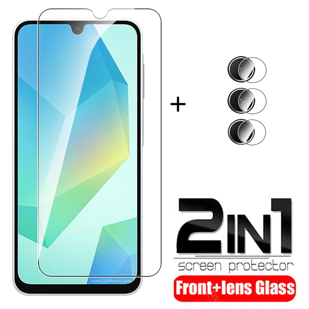 Funda de vidrio templado 2 en 1 para Samsung Galaxy a16 4G 5G Protector de pantalla Samsun A16 A 16 16A películas protectoras de lente de cámara de 6,7 pulgadas