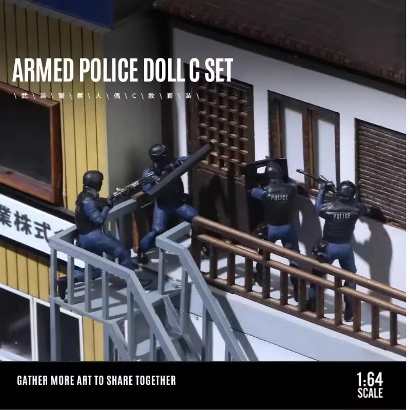 Nowy 1/64 Żywiczny Nowoczesny Tarcza Sił Specjalnych SWAT Policja Broniona Żołnierze Scena Akcesoria DIY Figurka Akcji Kolekcja Zabawek