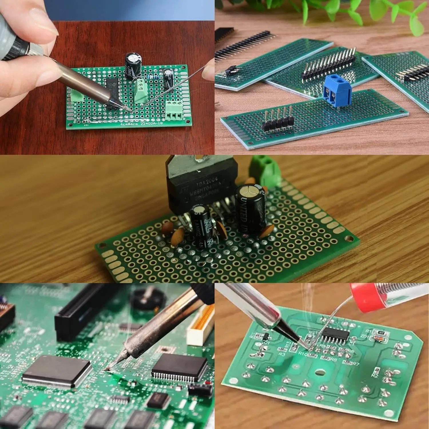 20 قطعة من لوحة النموذج PCB، لوحة دوائر خضراء مع 4 أحجام متوافقة، لوحة نموذج PCB مزدوجة الجوانب للإلكترونيات ذاتية الصنع