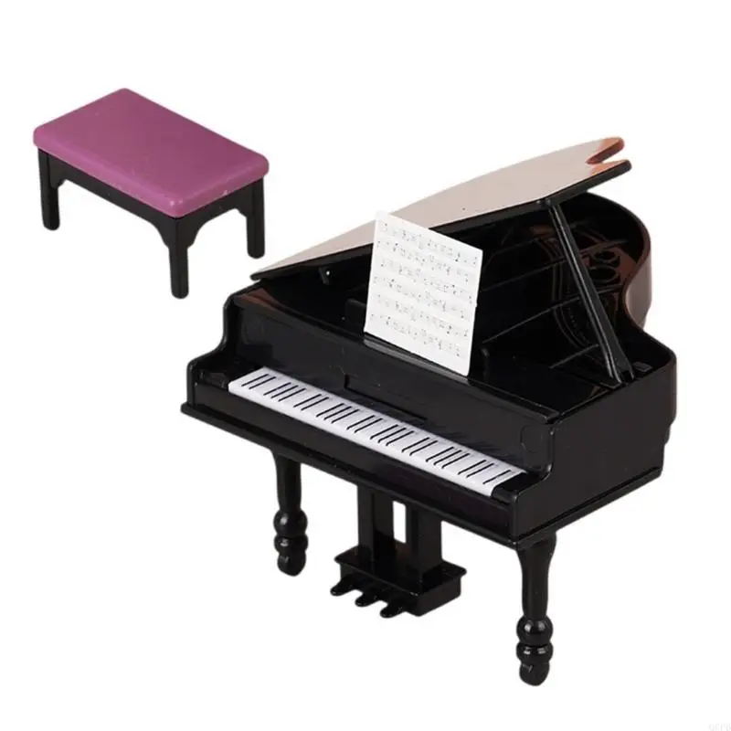 

Miniature Piano Model Dollhouses Furniture Accessory Realistic Playset 1:12