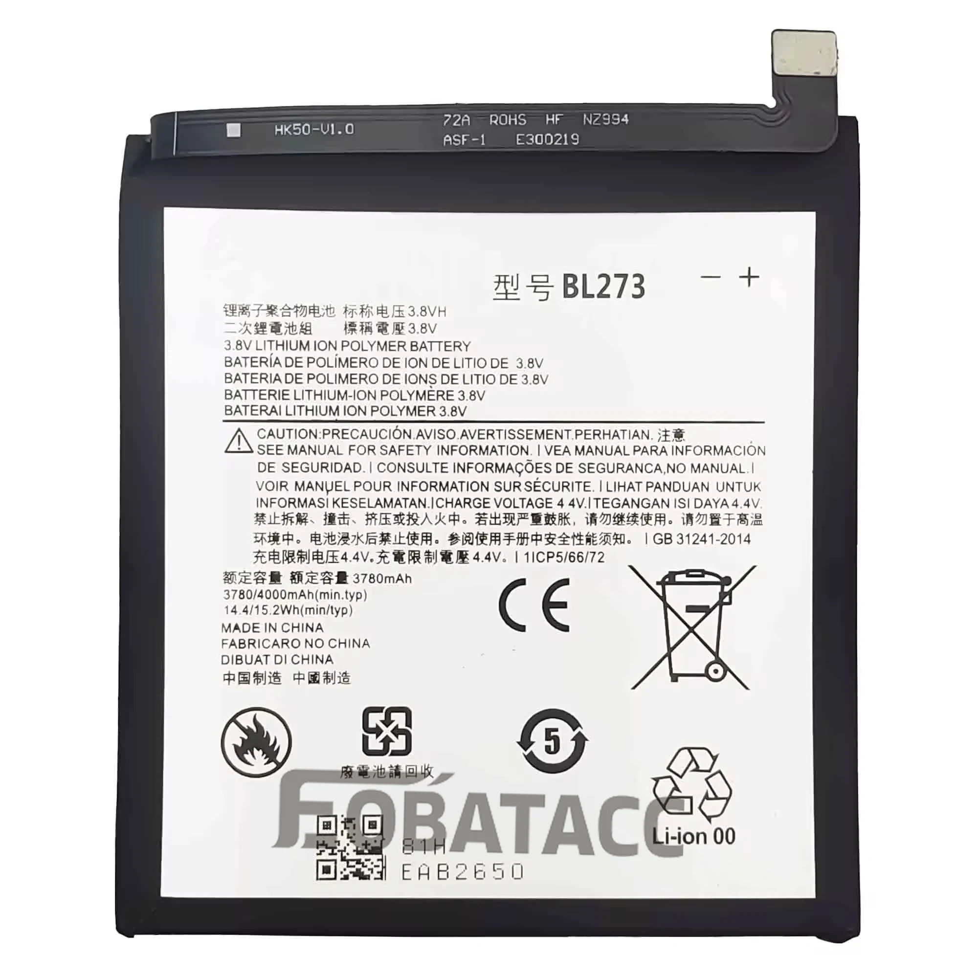 100% New Original Battery BL273 For lenovo K8 Plus Battery + Free Tools